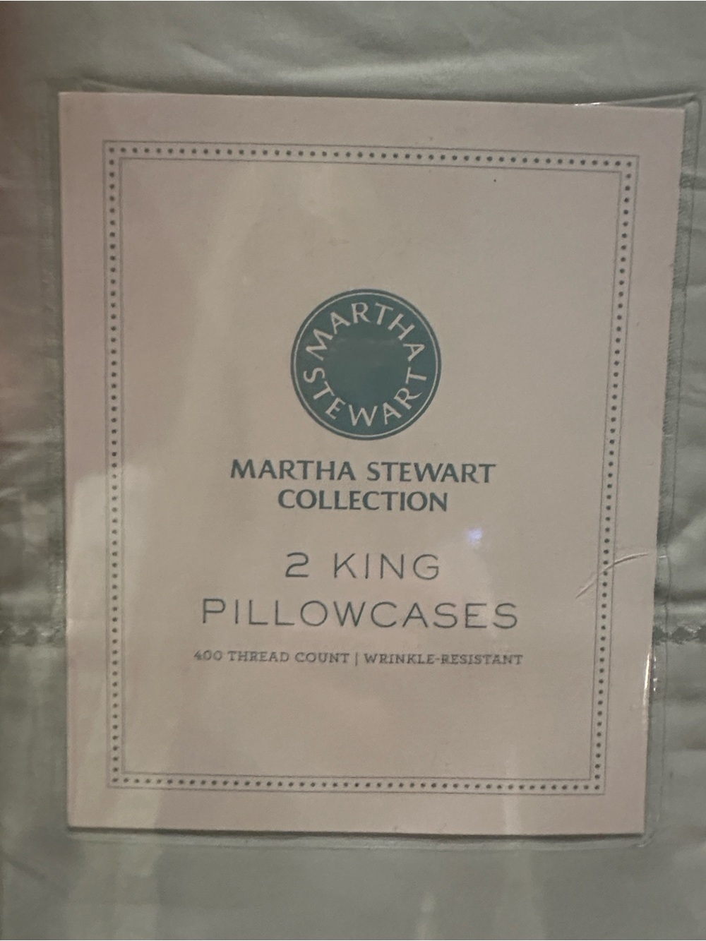 Martha Stewart King Pillowcases - Aqua Ice  (2-Pack)